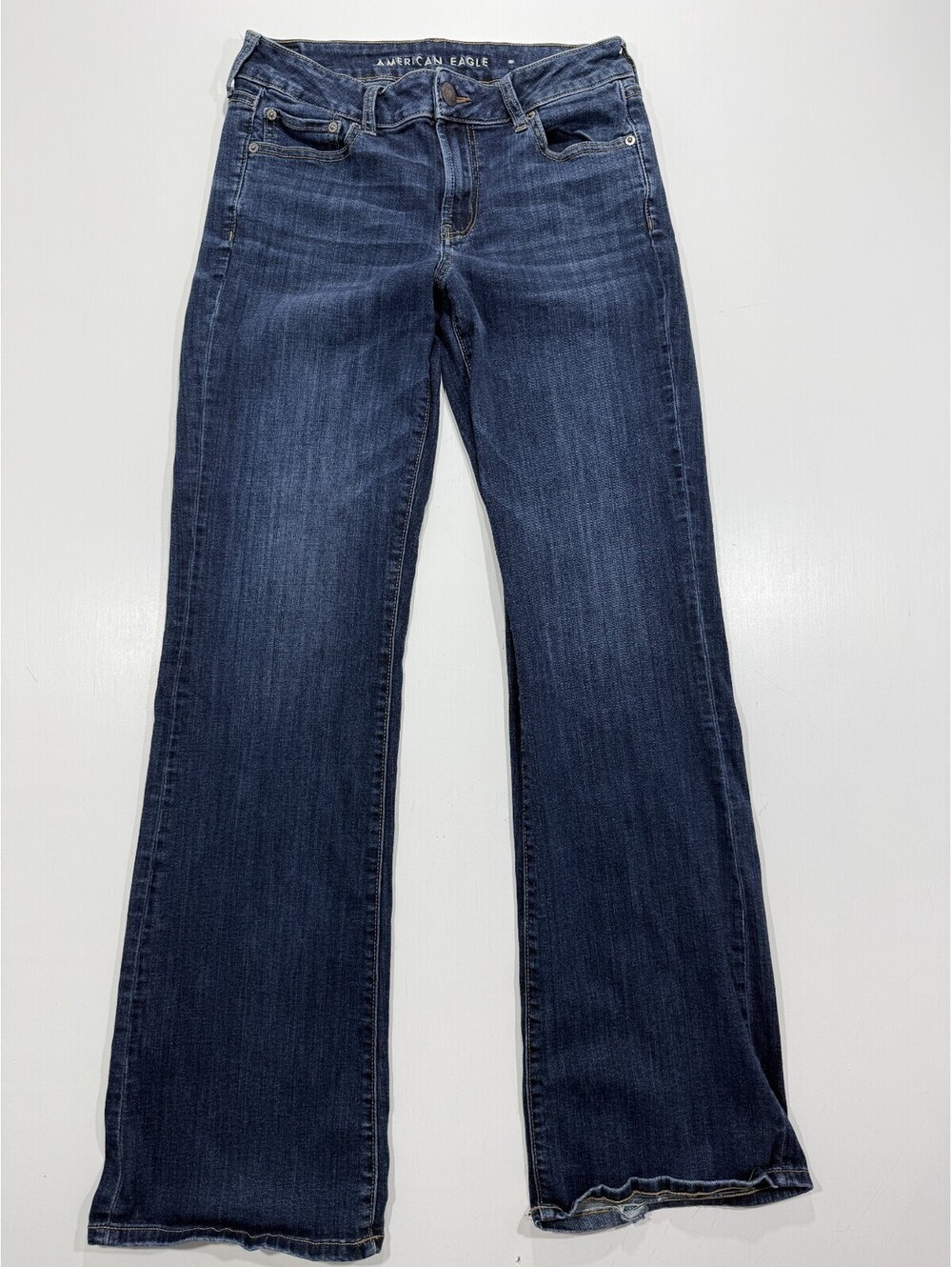 American Eagle Favorite Boyfriend Jeans Womens 10 Long Stretch Bootcut Blue
